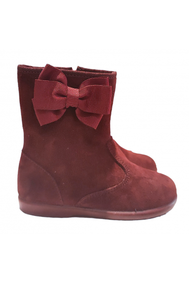 Botita Serraje Burdeos Lazo