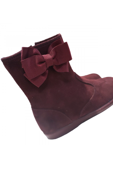 Botita Serraje Burdeos Lazo
