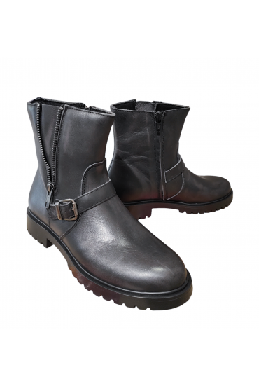 Bota Motera Negra Media Caña